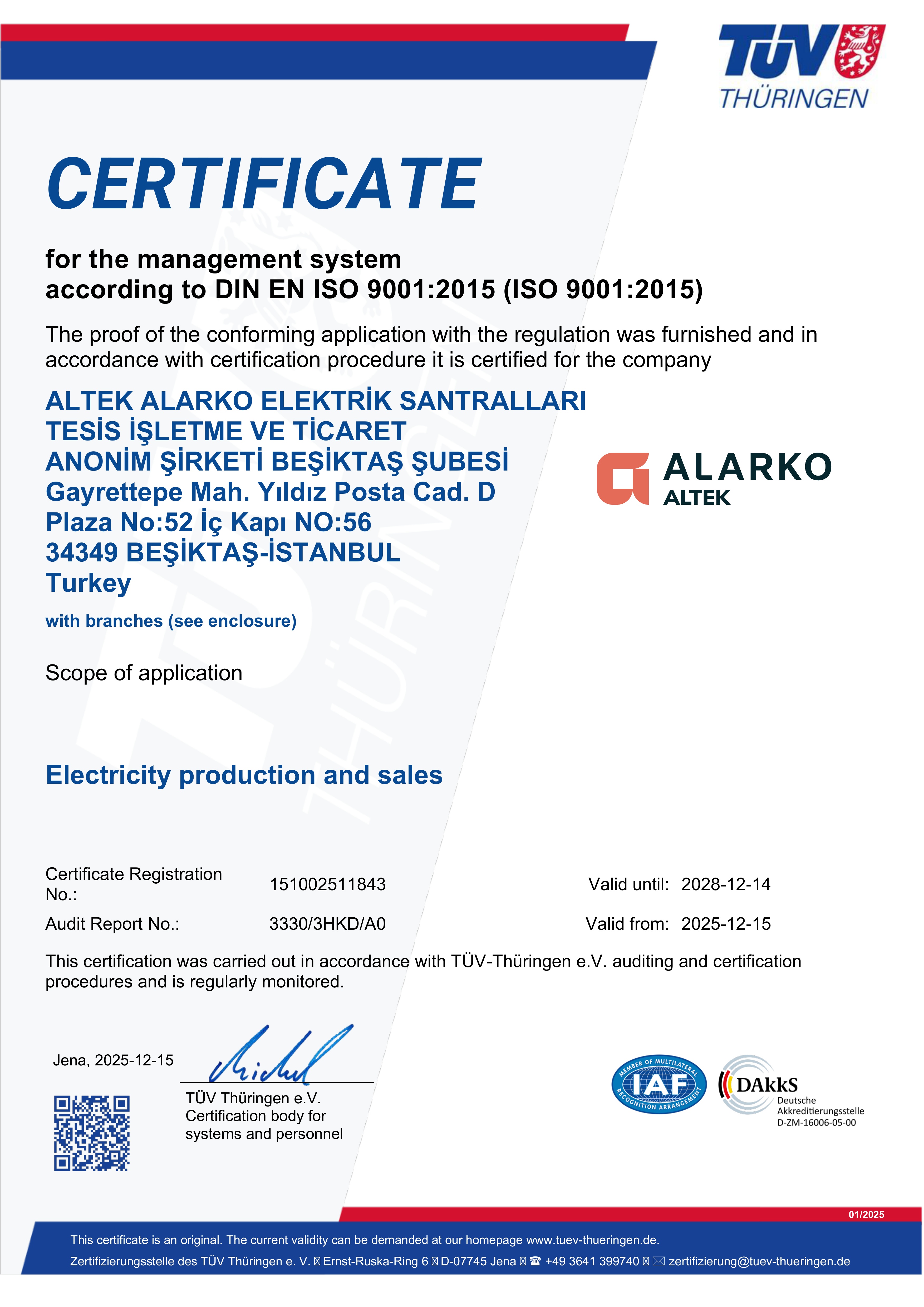 ISO 9001 belgesi önizleme